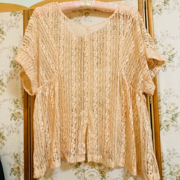 Free People Cream Lace Top - Picture 6 of 9